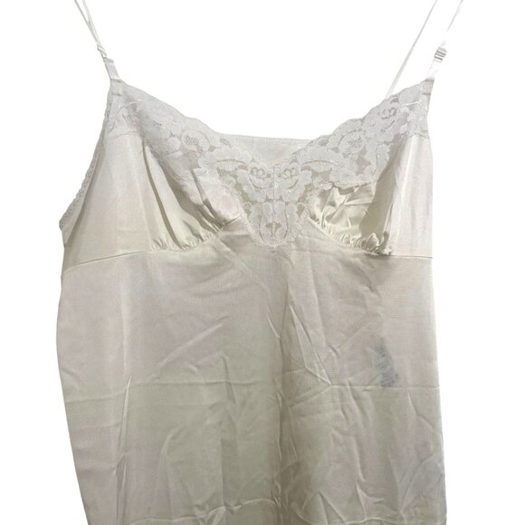 Vintage Vassarette Ivory Lace Trim Nylon Full Slip Dress Size 42 Adjustable Stra - Picture 5 of 8